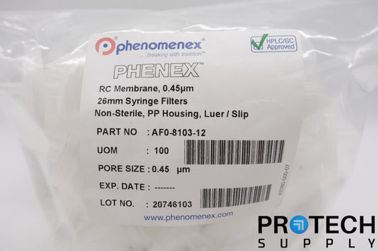 Phenex AF0-8103-12 Syringe Filters 0.45u Non-Sterile NEW