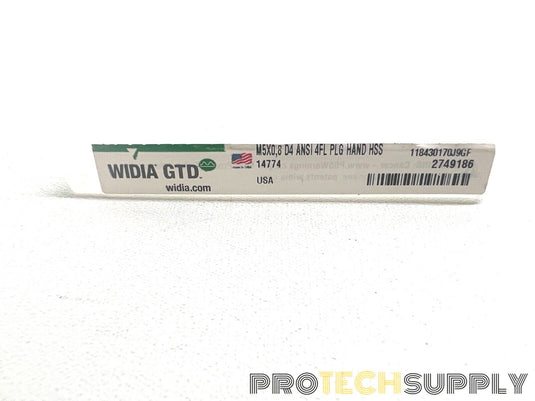 Widia Gtd 14774 Straight Flute Hand Tap M5-0.8 Plug 4 Flutes with WARRANTY