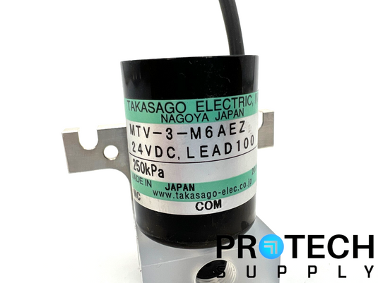 Takasago MTV-3-M6AEZ Solenoid Clean Valve 24VDC LEAD100 with WARRANTY