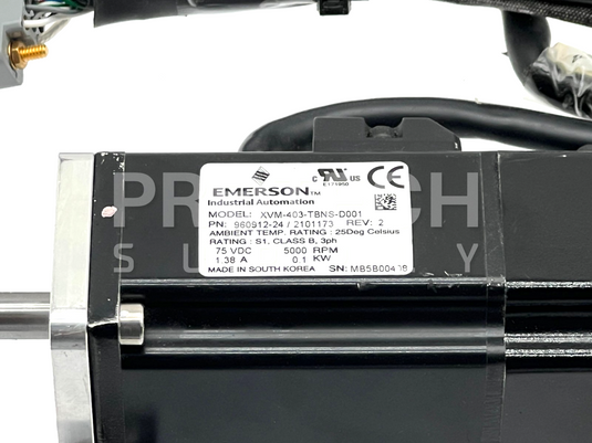 Emerson XVM-403-TBNS-D001 Servo Motor 960912-24 0.1Kw 75VDC GUARANTEED