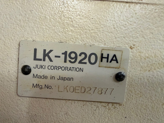 JUKI LK-1920HA Sewing Machine + MC-592