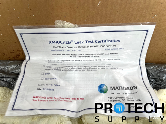 Matheson S1060-0242-001 Nitrogen Gas Purification System NEW with WARRANTY