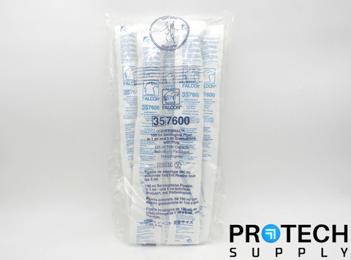 (5/Pk) Falcon 357600 100 mL Serological Pipet 1.0 Increments NEW
