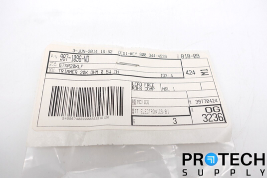 DigiKey 987-1096-ND Trimmer 20K with WARRANTY
