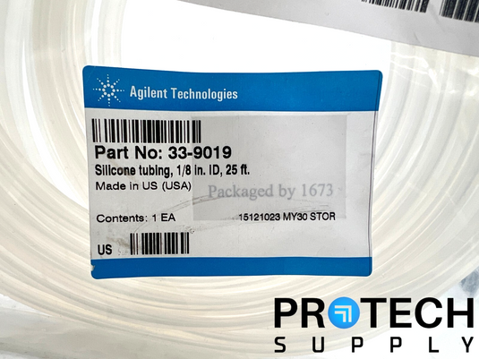 Cole Parmer 95802-05 Silicone Tubing 1/8' 25ft / Agilent 33-9019 NEW