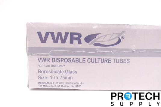 (250pcs) VWR 47729-568 Culture Tube Borosilicate Glass 28ml 10 x 75 mm NEW