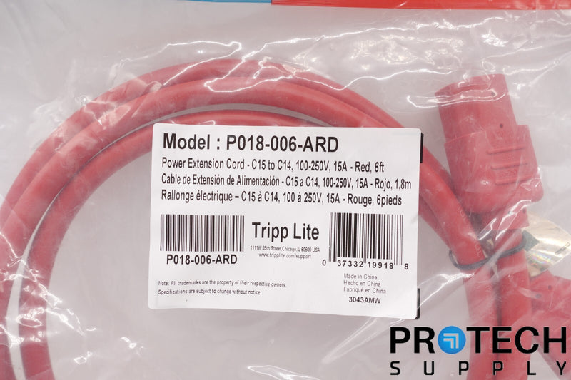 Load image into Gallery viewer, Tripp Lite P018-006-ARD 6ft Power Extension Cord Cable NEW with WARRANTY
