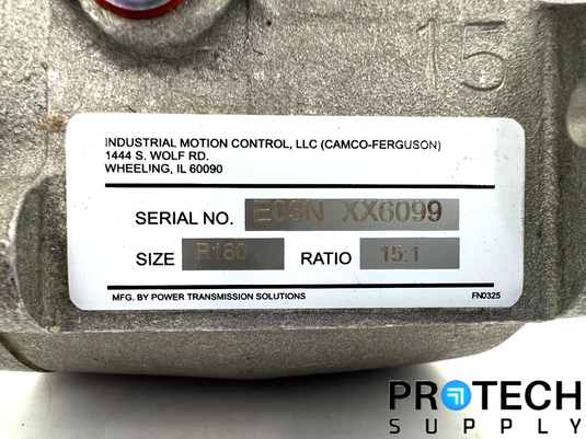 Industrial Motion R180 Gear Reducer Ratio 15:1 with WARRANTY