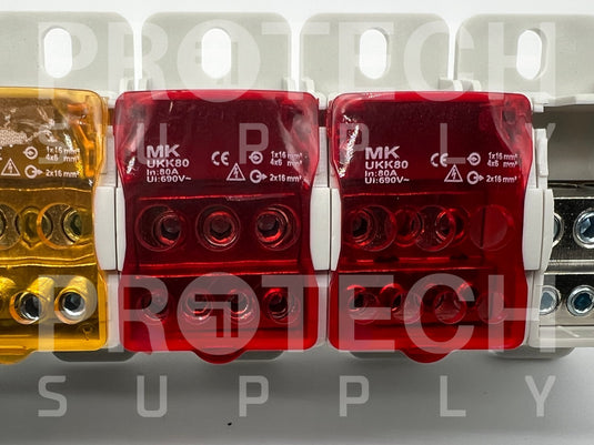 (Lot of 6) MK Electric UKK80 Unipolar Distribution Terminal Block with WARRANTY