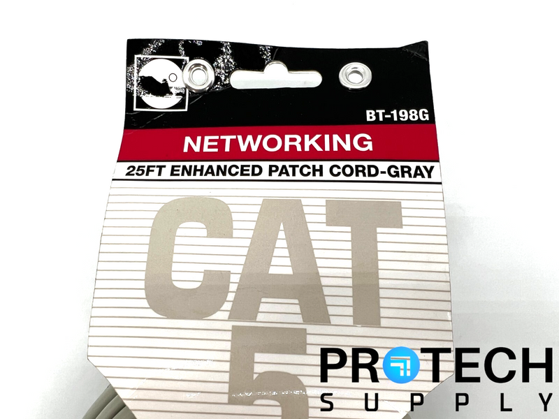 Load image into Gallery viewer, CAT5 BT-198G Networking Enhanced Patch Cord-Gray 25ft NEW with WARRANTY
