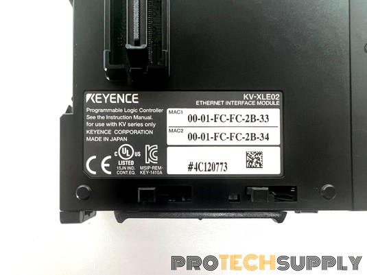 Keyence KV-XLE02 PLC Module Ethernet Interface Module NEW with WARRANTY