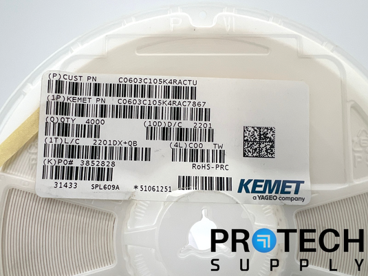 (4000 Per Reel) Kemet C0603C105K4RACTU Ceramic Capacitor NEW