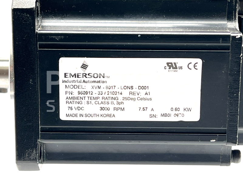 Load image into Gallery viewer, Emerson XVM-8017-LONS-D001 Servo Motor 75VDC 3000RPM 0.60Kw GUARANTEED
