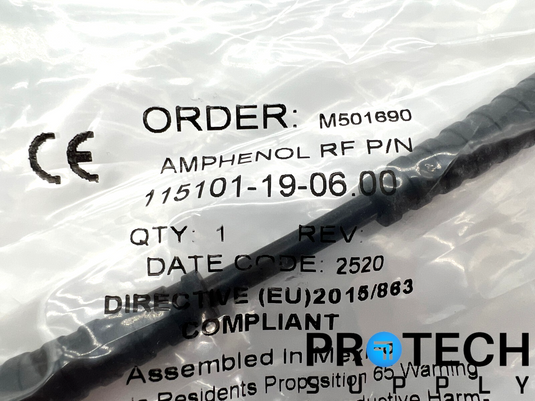 Amphenol 115101-19-06.00 Cable Coaxial BNC to BNC NEW with WARRANTY