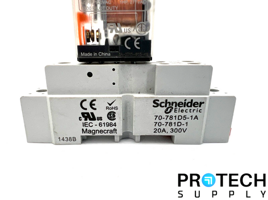 Assy Schneider 70-781D5-1A Relay Socket & Magnecraft 781XAXRM4L-24D w/ WARRANTY