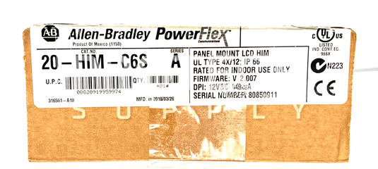 Allen Bradley 20-HIM-C6S Panel Mount LCD HIM NEW with WARRNTY