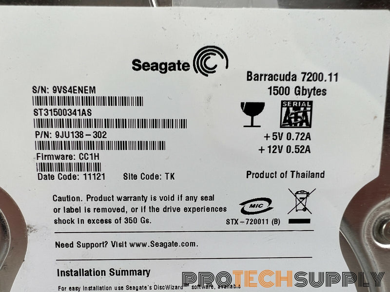 Load image into Gallery viewer, Seagate Barracuda 1.5TB 3.5&quot; SATA III Desktop HDD 9JU138-302 with WARRANTY
