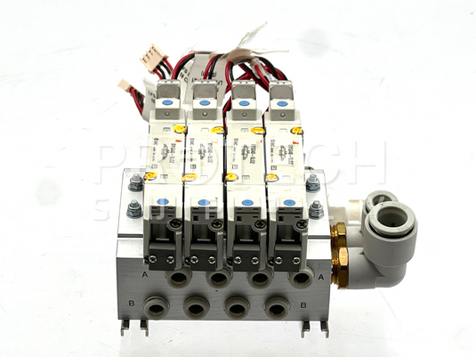 (Assy of 4) SMC SY5340-5LOZ Pneumatic Solenoid Valve + Mount Base GUARANTEED