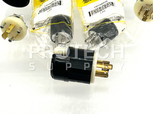 (Lot of 5) Misc Straight Blade Plug & Lock Plug Woodhead / Hubbell / Leviton