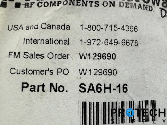 Fairview SA6H-16 16 dB Fixed Attenuator SMA Male to SMA Female NEW with WARRANTY