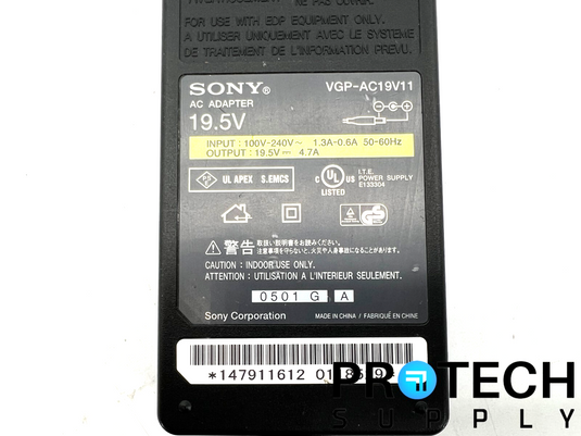 Sony VGP-AC19V11 AC Power Adapter 19.5V 50-60Hz with WARRANTY