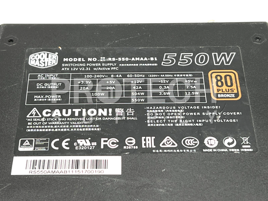 (Lot of 2) x1 Cooler Master 550W + x1 HEC WIN+ 600W Power Supply GUARANTEED