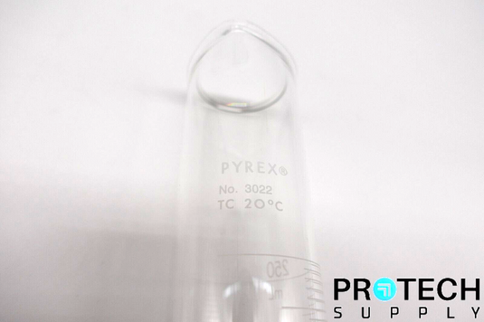 Pyrex 3022-250 250mL Single Scale Graduated Cylinder Hex Base with WARRANTY