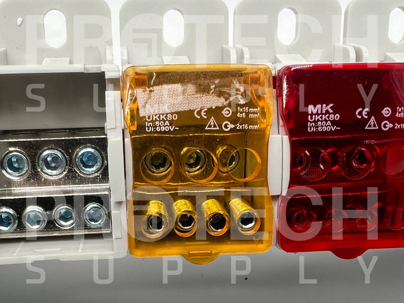 Load image into Gallery viewer, (Lot of 6) MK Electric UKK80 Unipolar Distribution Terminal Block with WARRANTY
