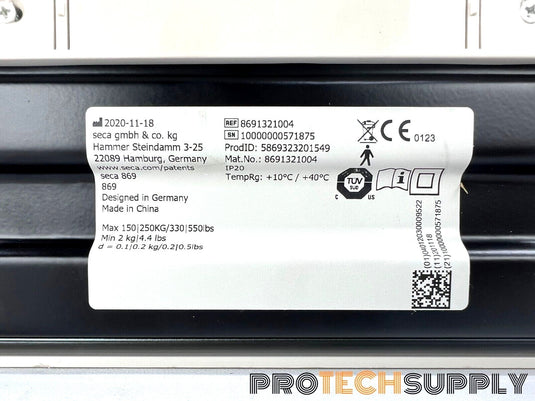 Seca 869 Flat Scale 550 lbs/250 kg Capacity with WARRANTY