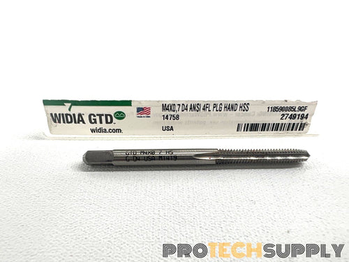 Widia Gtd 14758 Straight Flute Hand Tap M4-0.70 4 Flutes with WARRANTY