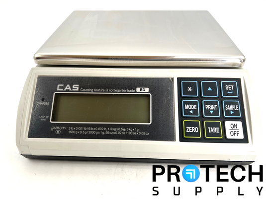 CAS Corporation ED-3 Counting Scale + Power Cable with WARRANTY