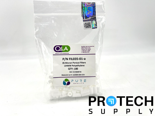 100/Pk QLA FIL035-01-a 35 Micron Porous Filters UHMW Polyethylene NEW