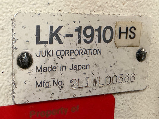 JUKI LK-1910HS Sewing Machine Complete Workstation