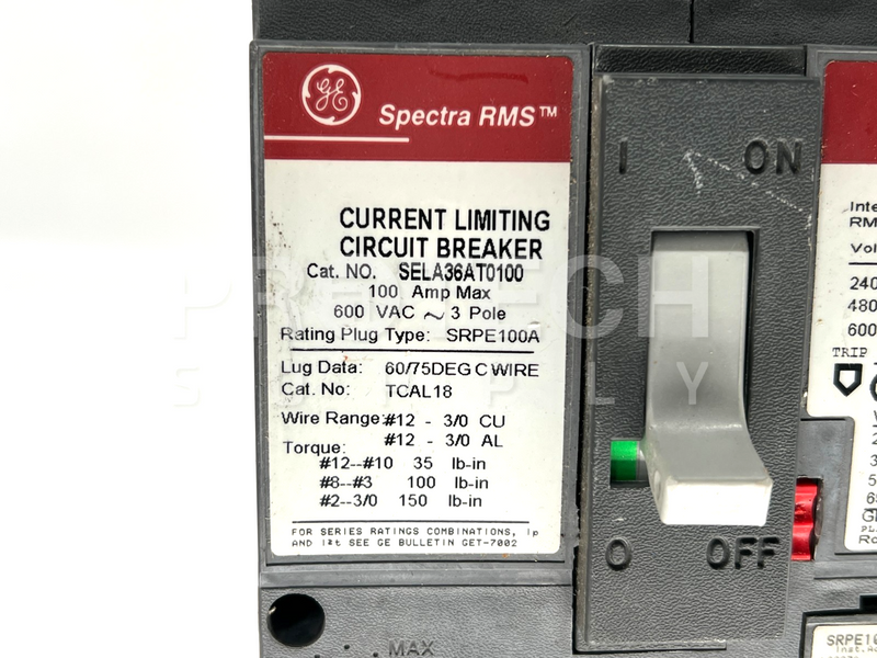Load image into Gallery viewer, General Electric SELA36AT0100 3 Pole 600V Circuit Breaker with WARRANTY
