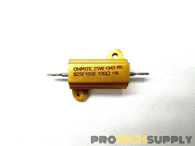 Ohmite 825F100E 25W 1343MX 100 100Ω 1% Power Resistor with WARRANTY