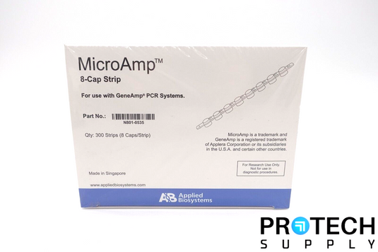 (300/Pk) Applied Biosystems / ABI N801-0535 MicroAMP 8-Cap Strip NEW w/ WARRANTY
