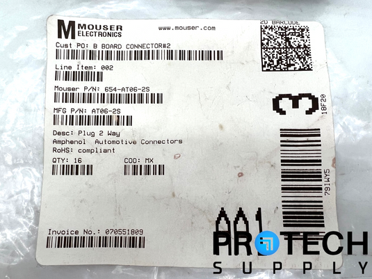 (14/Pk) Amphenol Sine AT06-2S Rectangular Connectors NEW with WARRANTY