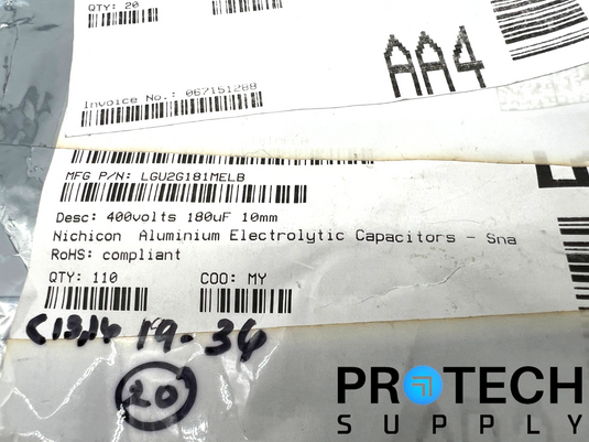 (30/Pk) Nichicon LGU2G181MELB Aluminum Electrolytic Capacitors with WARRANTY