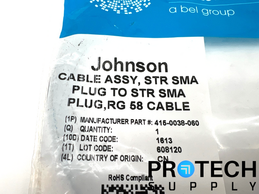 Cinch 415-0038-060 Cable Assembly Coaxial SMA to SMA NEW with WARRANTY