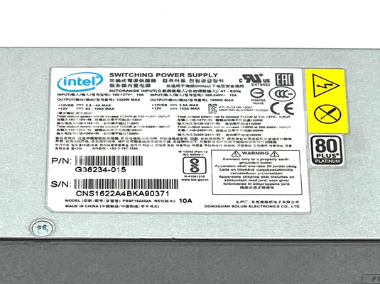 Intel G36234-015 Switching Power Supply PSSF162202A NEW GUARANTEED