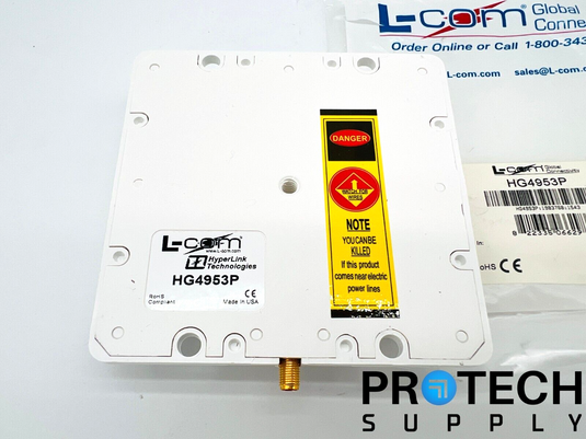 L-COM HG4953P Broadband Patch Antenna 4.4 GHz to 5.5 GHz NEW with WARRANTY