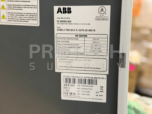 NEW ABB TRIO DC Wiring Box DCWB-2 TRIO  60 + DEHNguard with WARRANTY