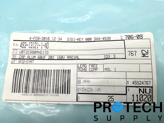 (Pack of 25) Nichicon UBT2C680MHD1TO Aluminum Capacitors NEW with WARRANTY
