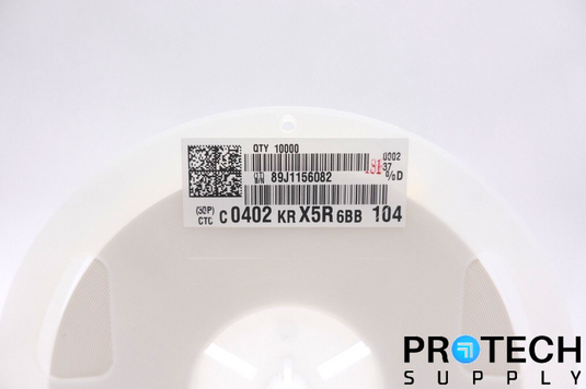 (10,000/Reel) YAGEO CC0402KRX5R6BB104 0.1µF 10V Ceramic Capacitor w/ WARRANTY