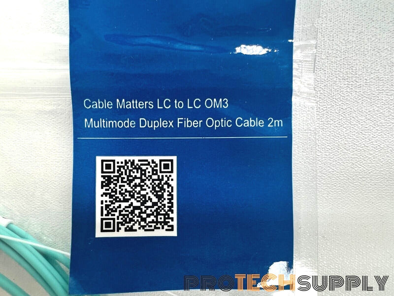 Load image into Gallery viewer, NEW Cable Matters 120007-2m-US 2m LC to LC OM3 Duplex Fiber Cable with WARRANTY
