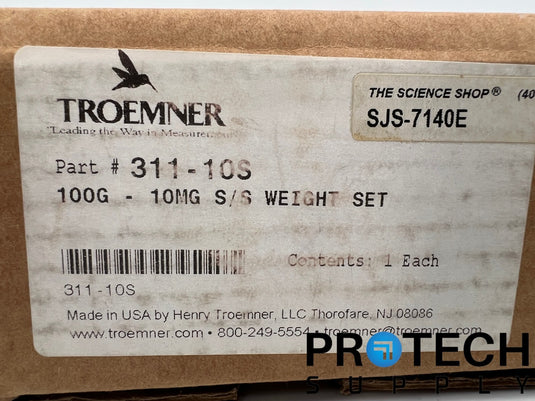 Troemner sto-A-Weigh 311-10S Weight Set 100g - 10mg