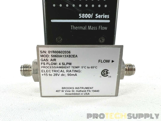 Brooks Instrument 5860i A13XB2EA Thermal Mass Flowr Gas: Air with WARRANTY