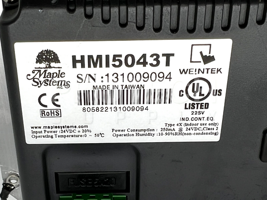 Maple System Watlow HMI5043T Touch Screen with WARRANTY