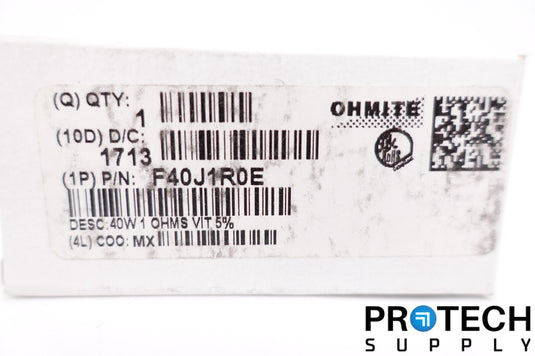 Ohmite 40W Wirewound Chassis Mount Resistor F40J1R0E NEW with WARRANTY
