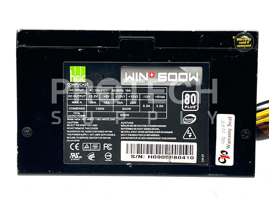 (Lot of 2) x1 Cooler Master 550W + x1 HEC WIN+ 600W Power Supply GUARANTEED